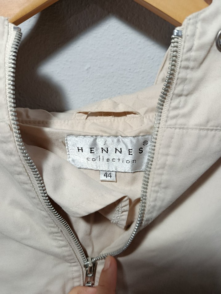 Bej Kapüşonlu Kadın Keten Ceket - Görsel 3