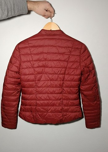 Bordo Kadın Fermuarlı Günlük Ceket - Görsel 2