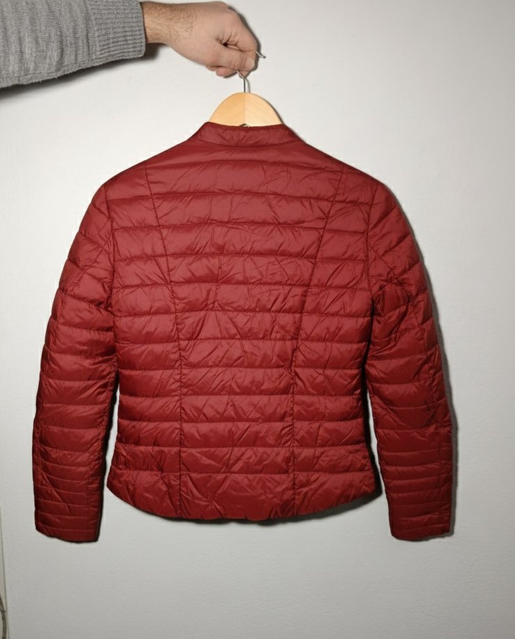 Bordo Kadın Fermuarlı Günlük Ceket - Görsel 2