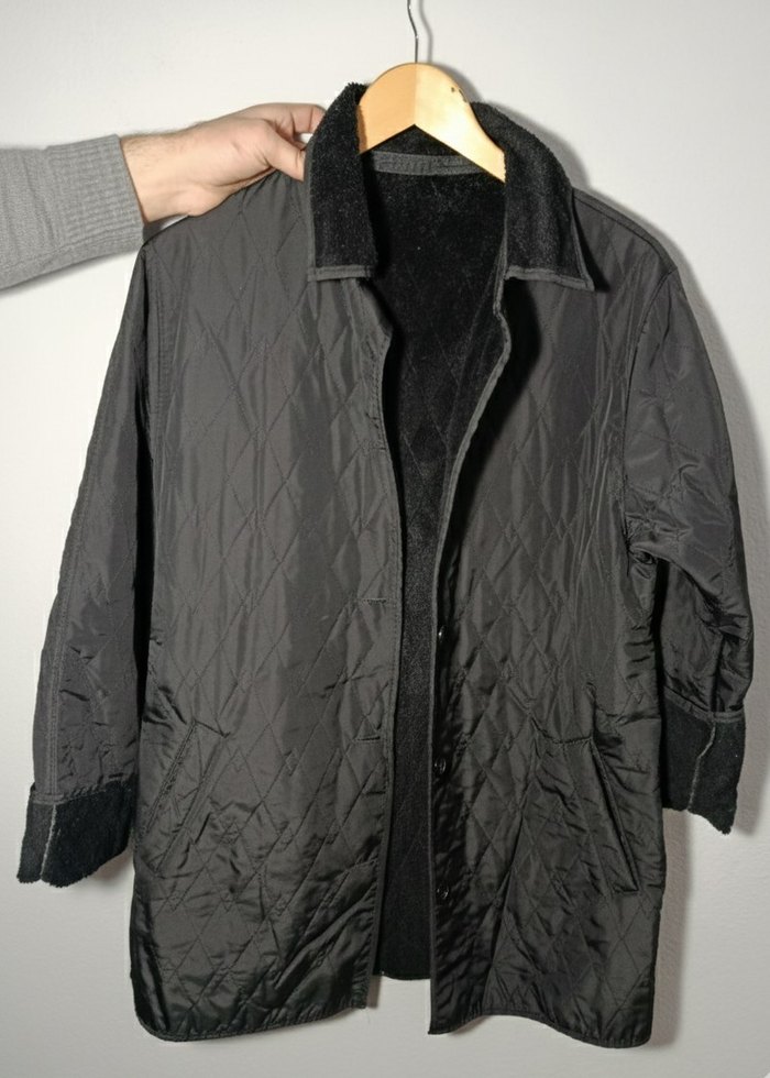 Siyah Düğmeli Midi Sokak Stili Kaban - Görsel 2