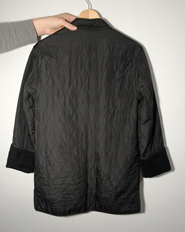 Siyah Düğmeli Midi Sokak Stili Kaban - Görsel 3