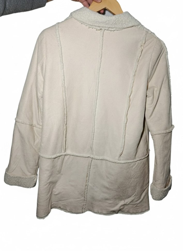 Kürk Detaylı Bej Midi Ceket - Görsel 2