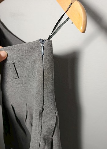 Gri Pilili Mini Keten Etek - Görsel 2