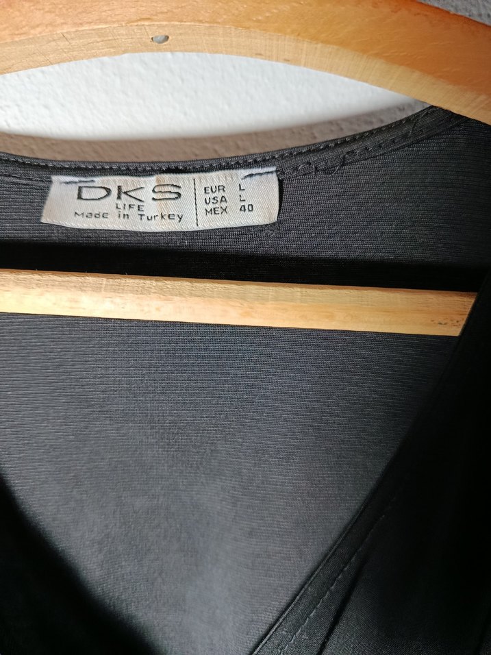 Drapeli Siyah Uzun Kollu V Yaka Elbise - Görsel 3