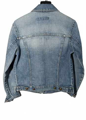 Kadın Mavi Denim Düğmeli Ceket - Görsel 2