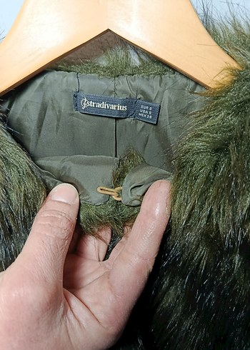 Kadın Gri Suni Kürk Midi Ceket - Görsel 3