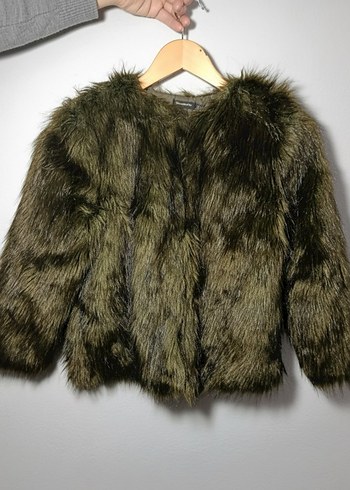Kadın Gri Suni Kürk Midi Ceket - Görsel 2