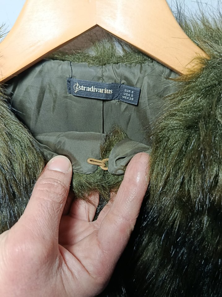 Kadın Gri Suni Kürk Midi Ceket - Görsel 3