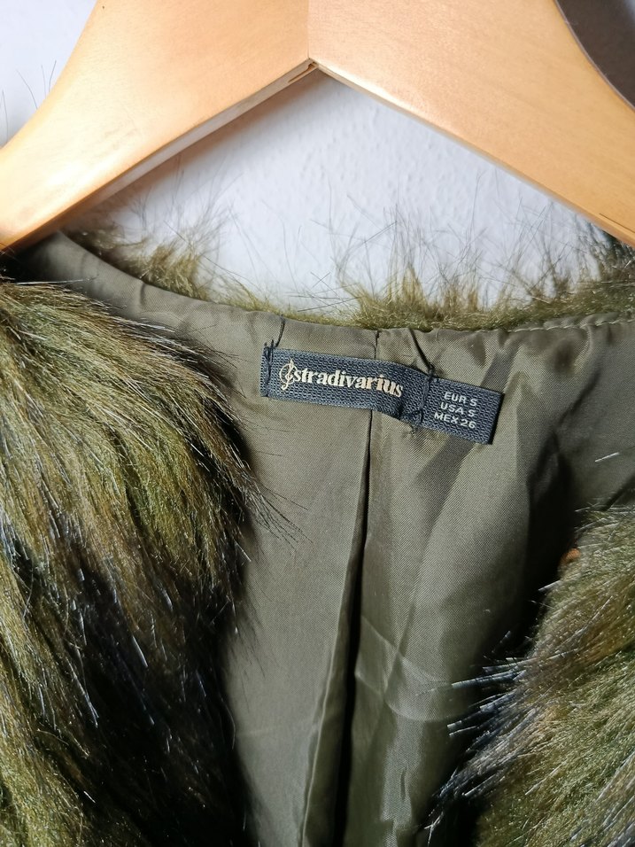 Kadın Gri Suni Kürk Midi Ceket - Görsel 4