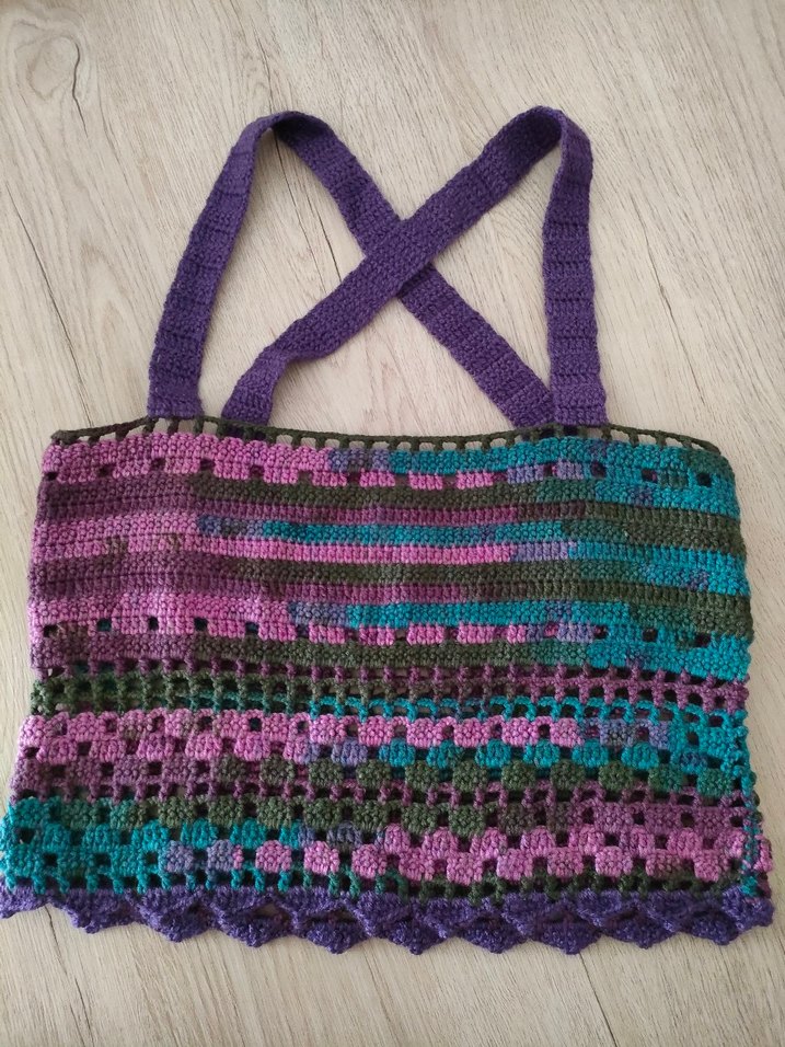 Bohem Çok Renkli Örgü Kadın crop/bluz. - Görsel 2