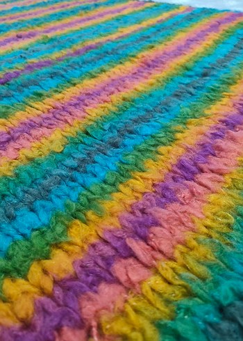 Çok Renkli Örgü Çocuk Battaniyesi - Görsel 3