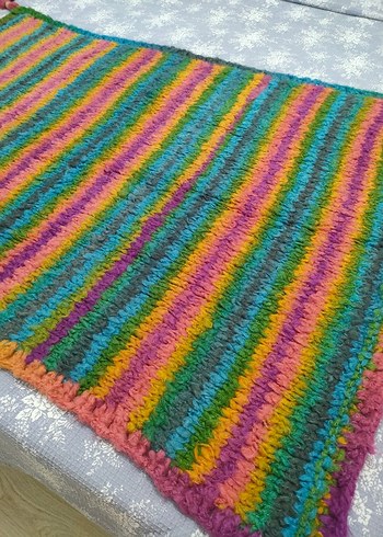 Çok Renkli Örgü Çocuk Battaniyesi - Görsel 4