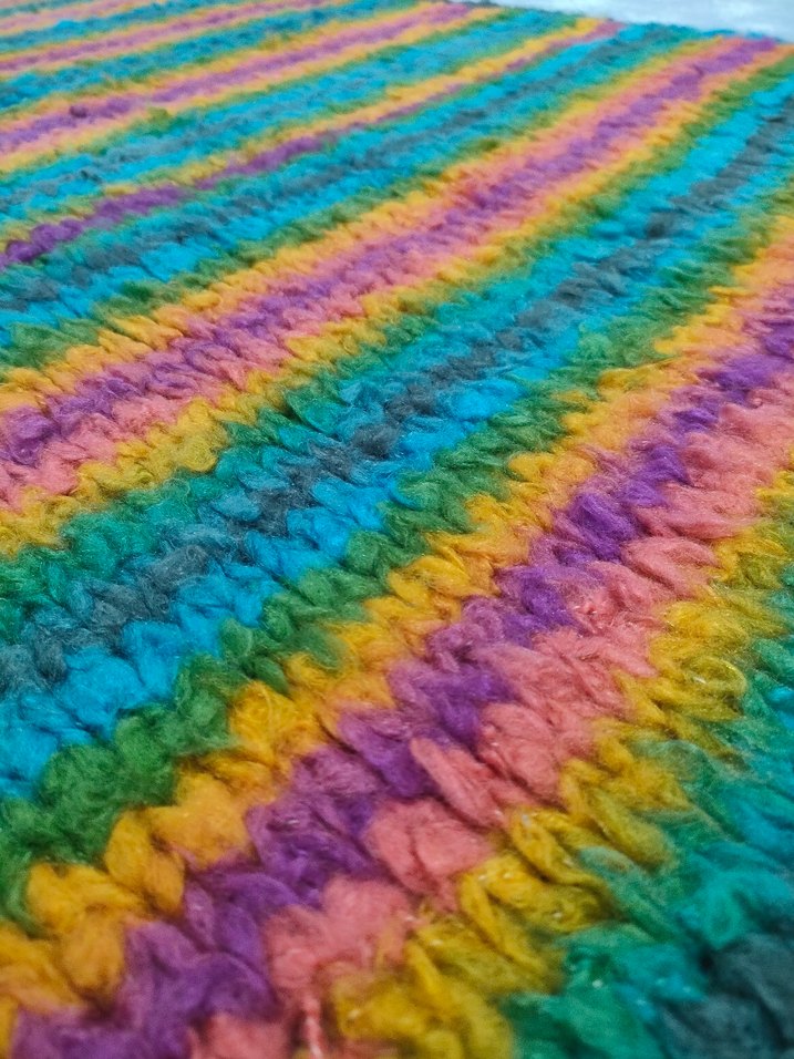 Çok Renkli Örgü Çocuk Battaniyesi - Görsel 3