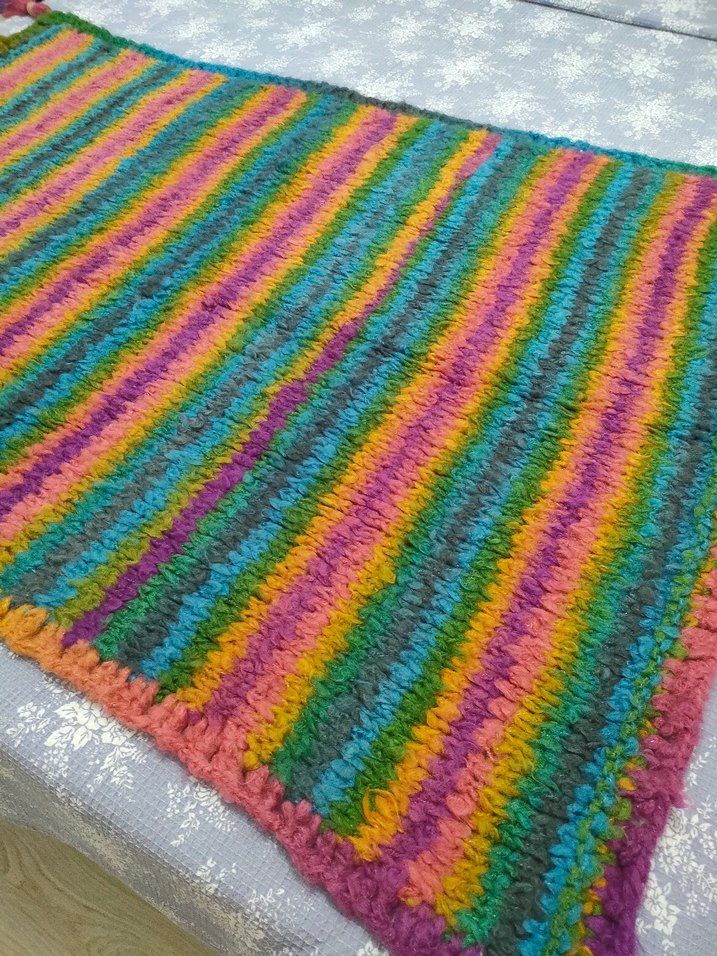 Çok Renkli Örgü Çocuk Battaniyesi - Görsel 4