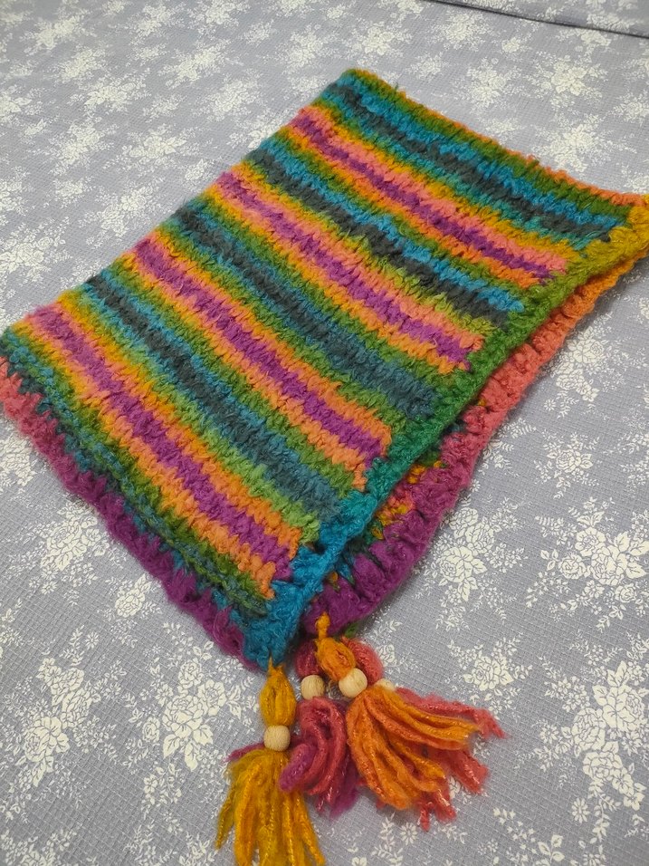 Çok Renkli Örgü Çocuk Battaniyesi - Görsel 2