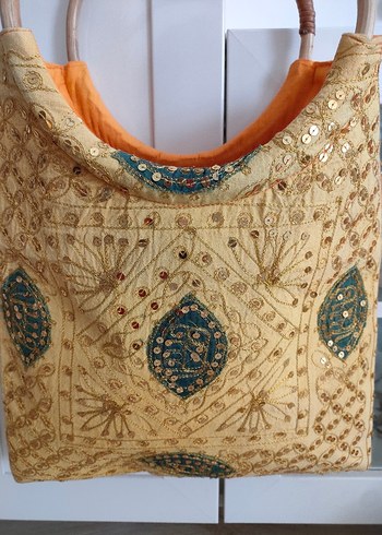 Nakışlı Boncuklu Bohem Kadın Çantası - Görsel 3