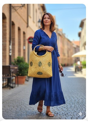 Nakışlı Boncuklu Bohem Kadın Çantası - Görsel 5