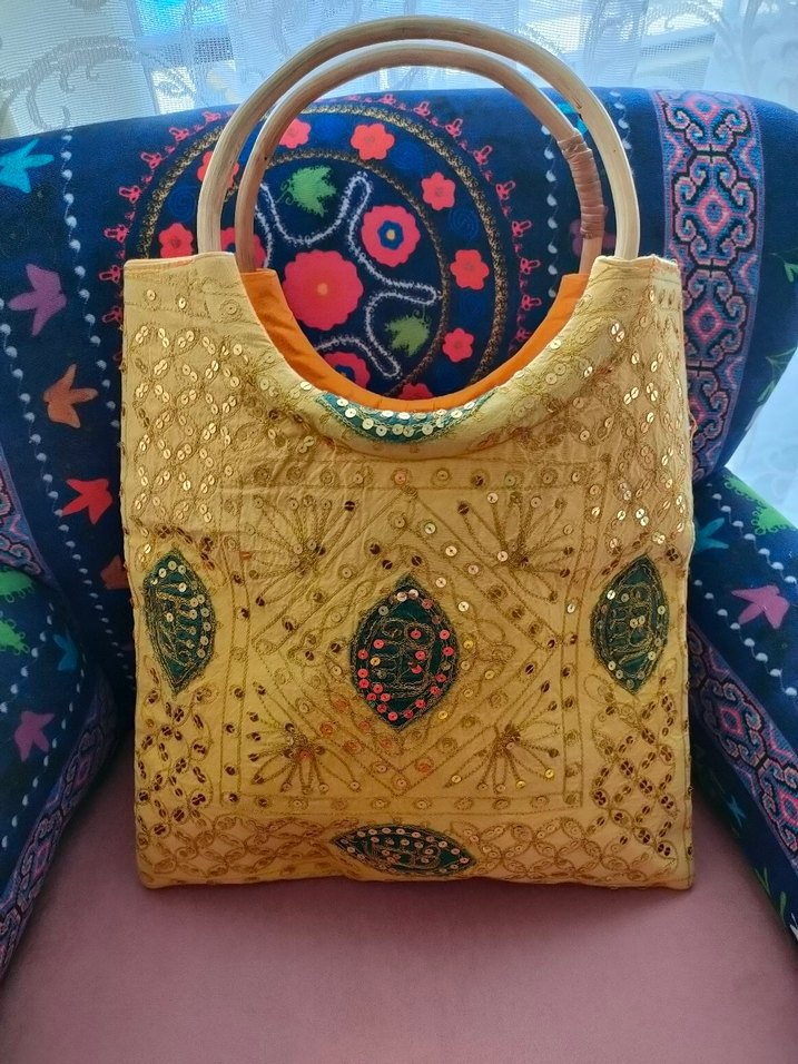 Nakışlı Boncuklu Bohem Kadın Çantası - Görsel 2