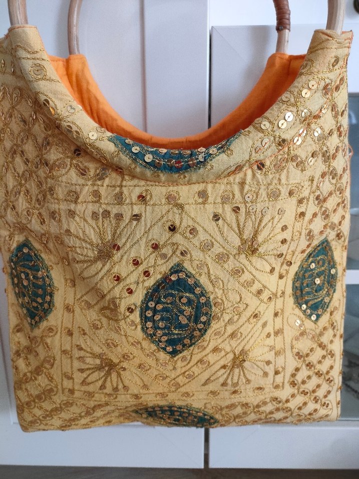 Nakışlı Boncuklu Bohem Kadın Çantası - Görsel 3