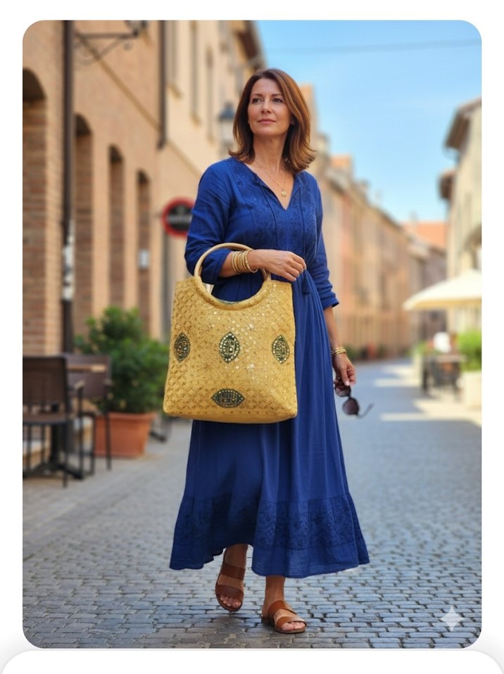 Nakışlı Boncuklu Bohem Kadın Çantası - Görsel 5