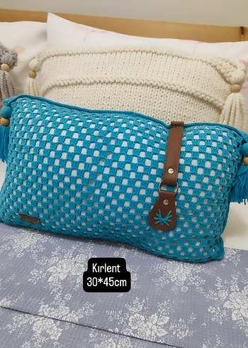 Turkuaz Örgü kırlent - Görsel 2