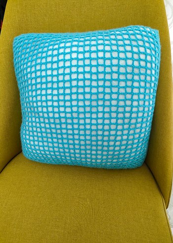 Nakışlı Bohem Turkuaz Gri Yastık Kılıfı - Görsel 4