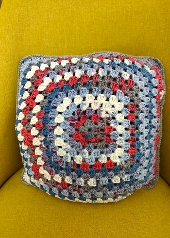 Bohem Çok Renkli Örgü Kırlent - Görsel 2