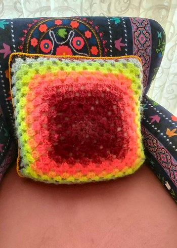 Renkli Bohem Bağlama Desenli Kırlent - Görsel 3