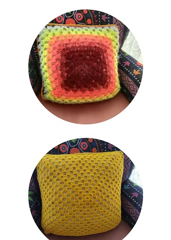 Renkli Bohem Bağlama Desenli Kırlent - Görsel 2