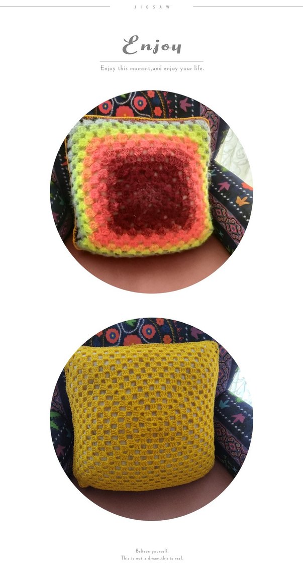 Renkli Bohem Bağlama Desenli Kırlent - Görsel 2