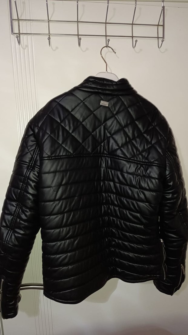 MIARTE Siyah Deri Biker Ceket - Görsel 3