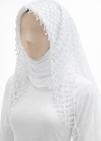 Uzun Kollu Beyaz Prenses Gelinlik - Görsel 3