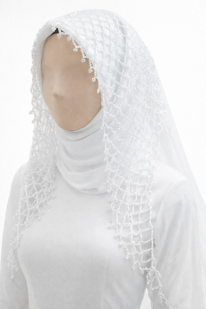 Uzun Kollu Beyaz Prenses Gelinlik - Görsel 3