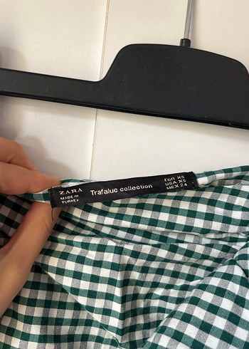 Yeşil Ekose Pilili Midi Etek - Görsel 3