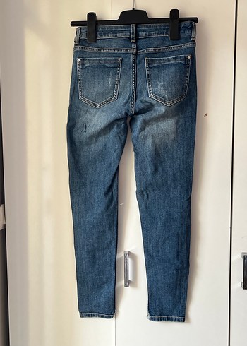 Kadın Mavi Dar Kesim Denim Pantolon - Görsel 3