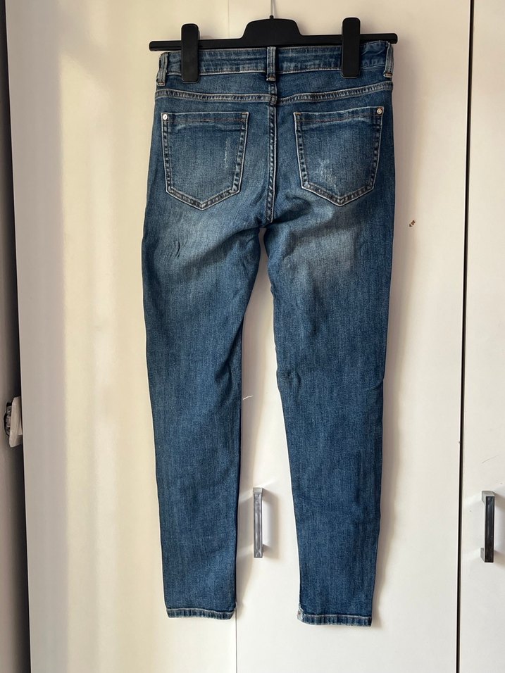 Kadın Mavi Dar Kesim Denim Pantolon - Görsel 3