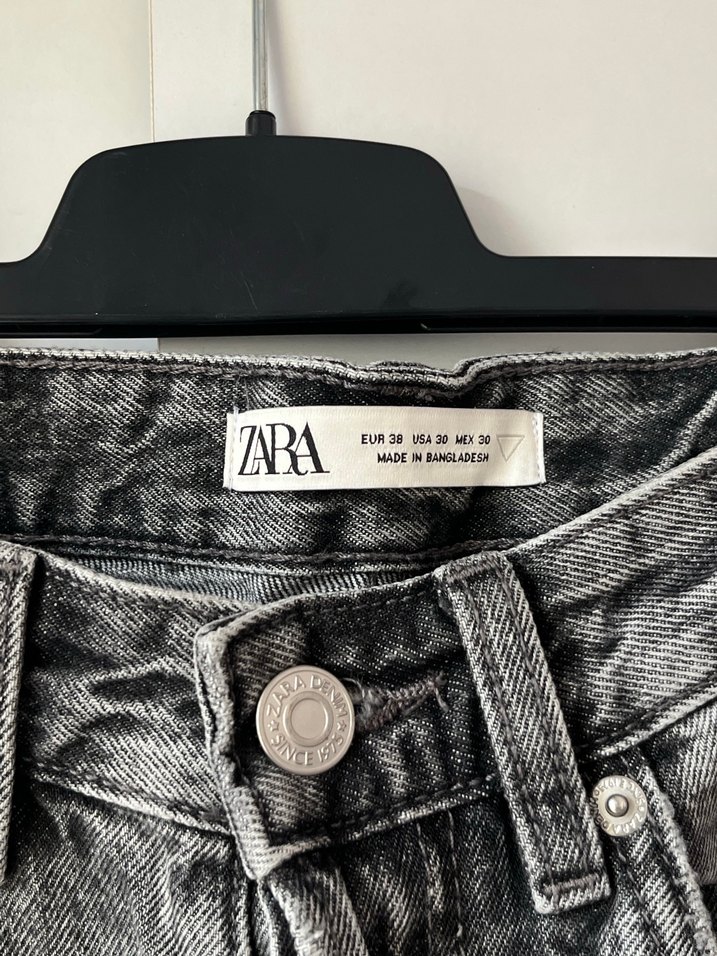 Gri Düğmeli Denim Kadın Jean - Görsel 3