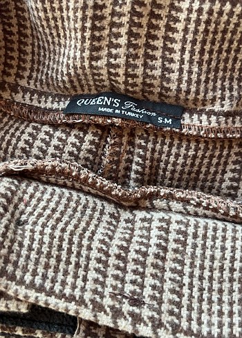 Kahverengi Kemerli Kadın Yünlü Pantolon - Görsel 4