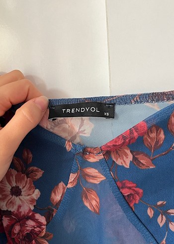 Çiçek Desenli Bohem Uzun Kollu Mini Bluz - Görsel 3