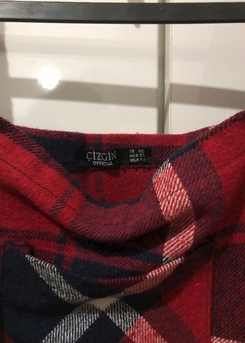 Kırmızı Ekose Yün Salopet - Görsel 2