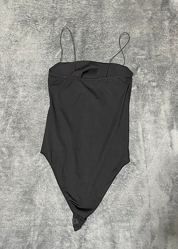 İnce Askılı Siyah Bodysuit - Görsel 3