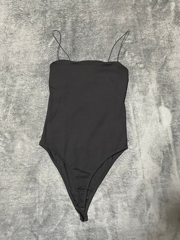 İnce Askılı Siyah Bodysuit - Görsel 2