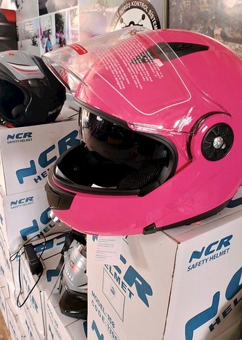 NCR Parlak Pembe Motosiklet Kaskı - Görsel 4
