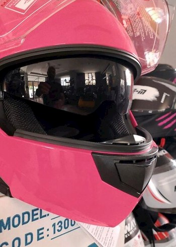 NCR Parlak Pembe Motosiklet Kaskı - Görsel 5