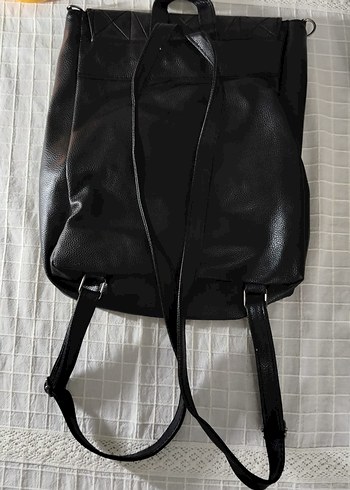 Fermuarlı Siyah Deri Gotik Kadın Sırt Çanta - Görsel 3