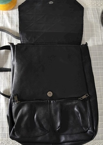 Fermuarlı Siyah Deri Gotik Kadın Sırt Çanta - Görsel 2