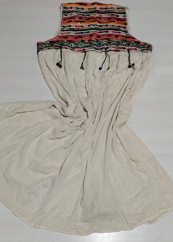 Zara TRF koleksiyon Nakışlı Bohem Uzun Elbise - Görsel 2