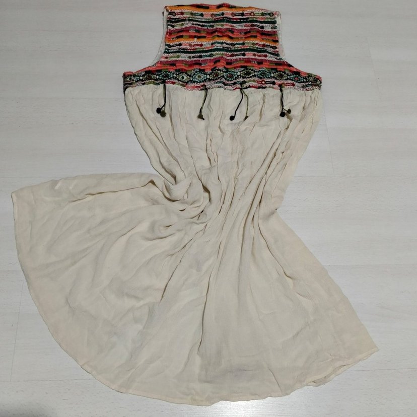 Zara TRF koleksiyon Nakışlı Bohem Uzun Elbise - Görsel 2