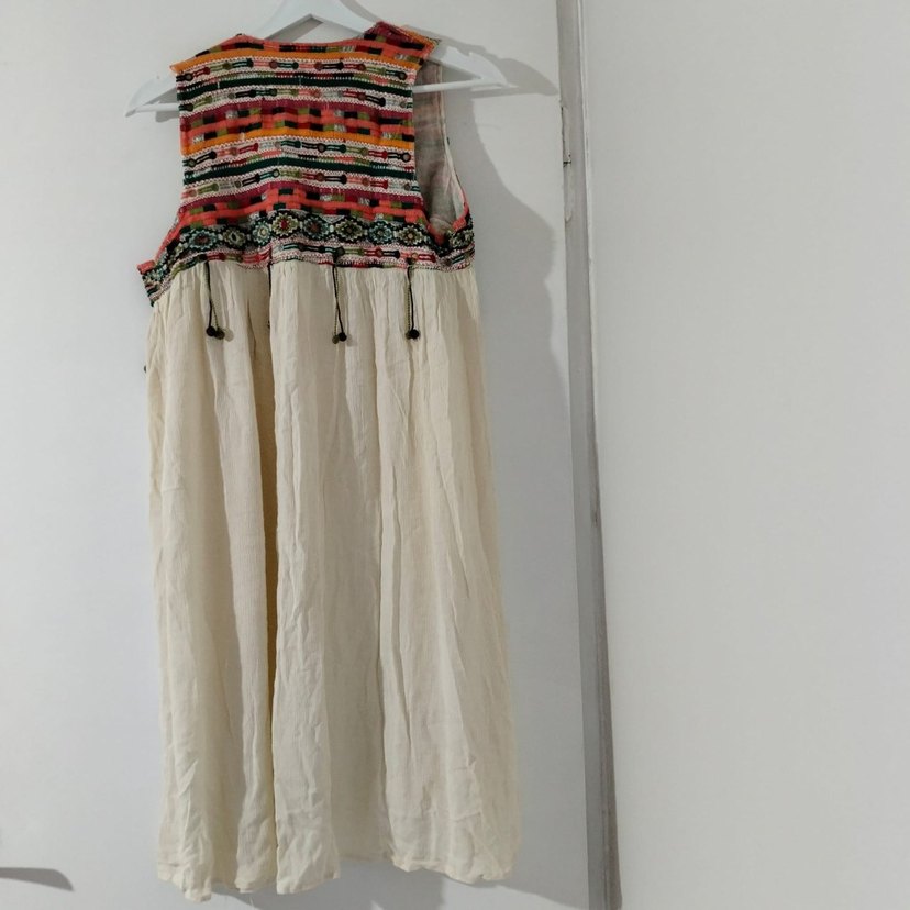 Zara TRF koleksiyon Nakışlı Bohem Uzun Elbise - Görsel 3