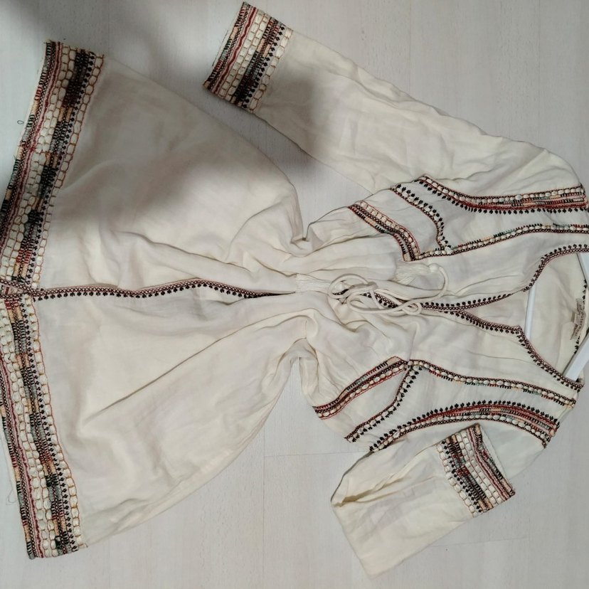 Zara TRF Koleksiyonu Boncuk 60 lar Californya Hippi tunik - Görsel 4